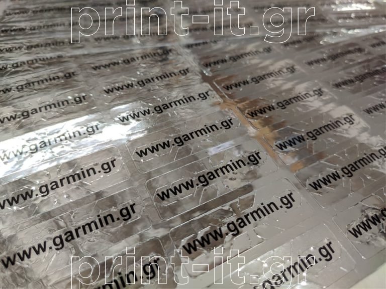 ασημί αυτοκόλλητα πολυεστερικά με χάραγμα ασφαλείας void warranty if removed seal garmin