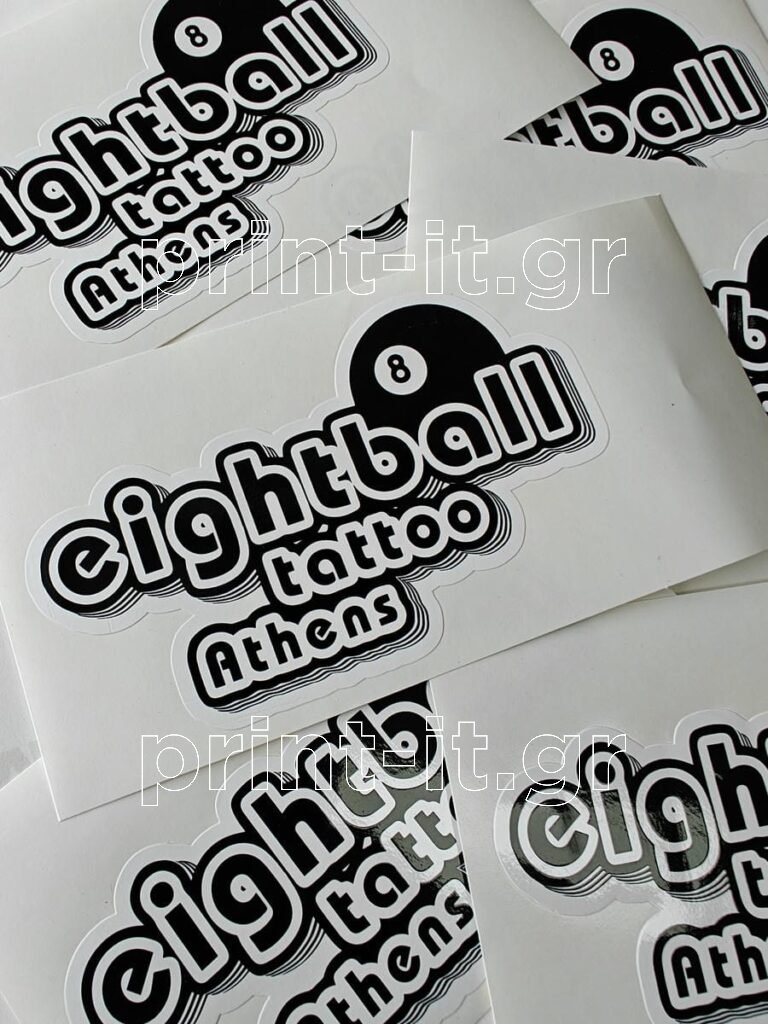 eightball tattoo parlor διαφημιστικά χαραγμένα αυτοκόλλητα διαφημιστικό αυτοκόλλητο αυτοκόλλητο ετικέτα εκτύπωση μεταξοτυπία βινύλιο χαραγμένο screenprinting print printing stickers vinyl printit print-it