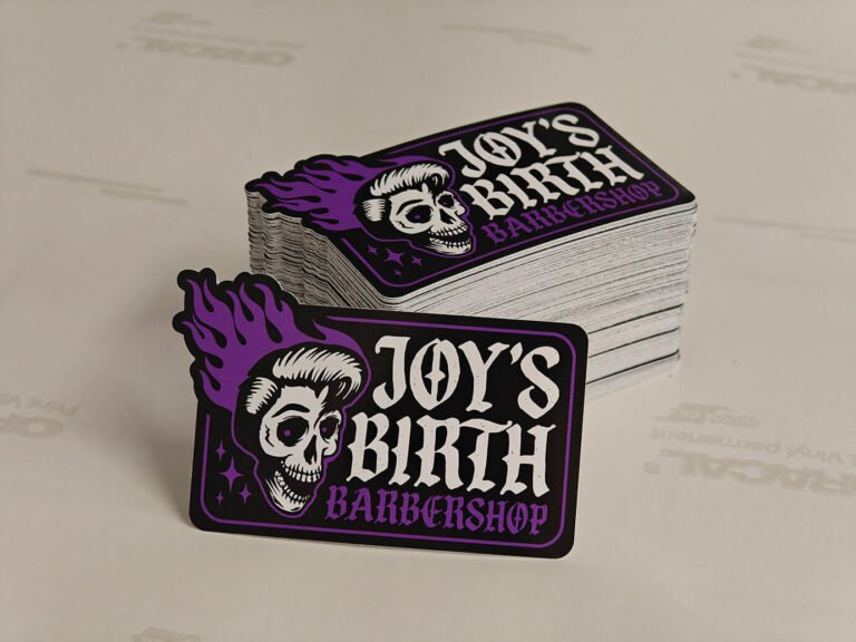 joys birth barbershop κουρείο ψηφιακά πλαστικά αυτοκόλλητα βινυλίου χάραξη plotter digital printing vinyl stickers μικρή ποσότητα printit print it